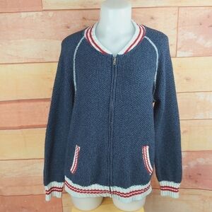 FULL zip knitted cabin sweater cardigan Made in Canada Size small